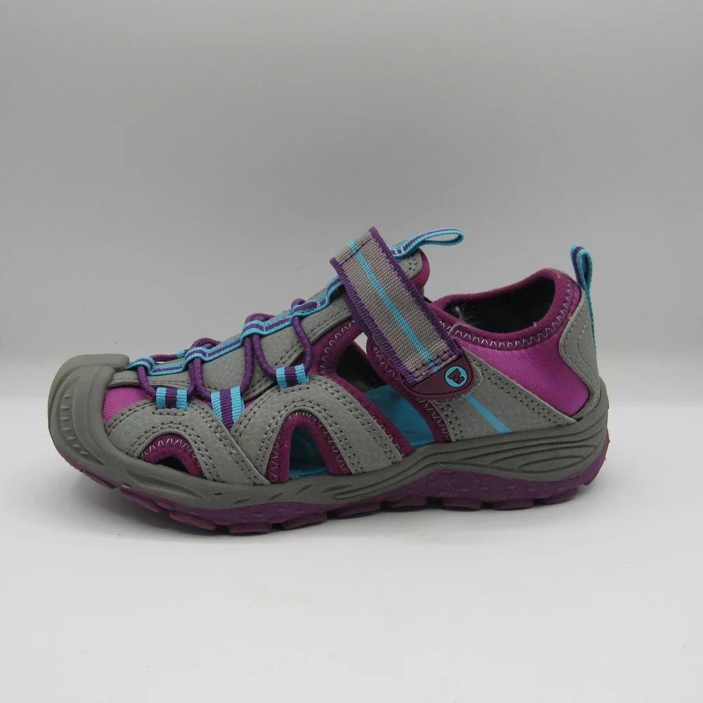 Merrell Hydro Sandals Kids 13M Grey Purple Excellent Water Shoes MK166974